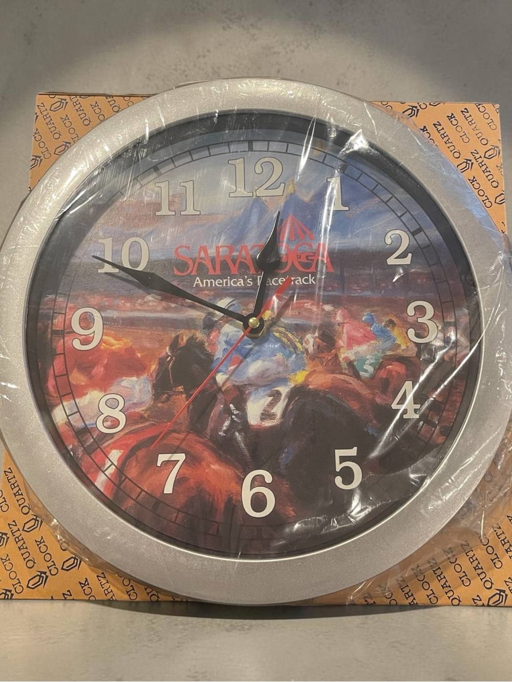NIB Quartz Saratoga Americaโs Racetrack 90โs Vintage Wall Clock